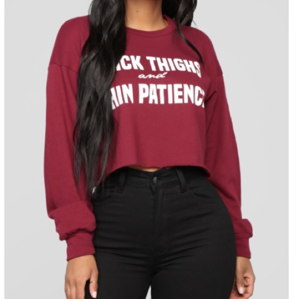 💸Thick Thighs and Thin Patience •Cropped Sweatshirt